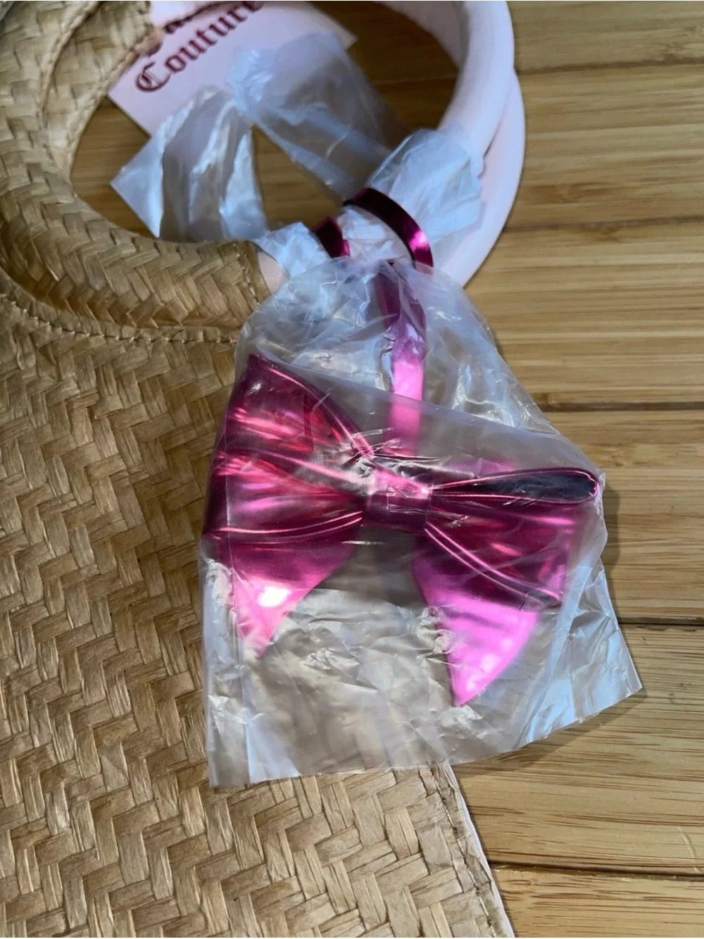 Juicy Couture Wicker Straw Tote Handbag